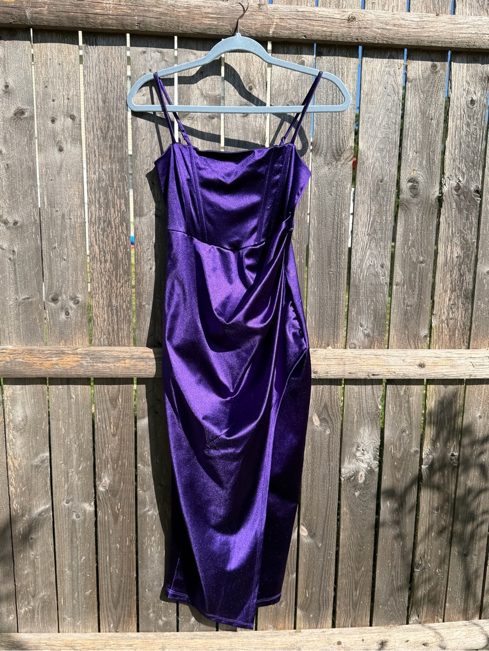 Windsor Deep Purple Satin Midi Slip Dress